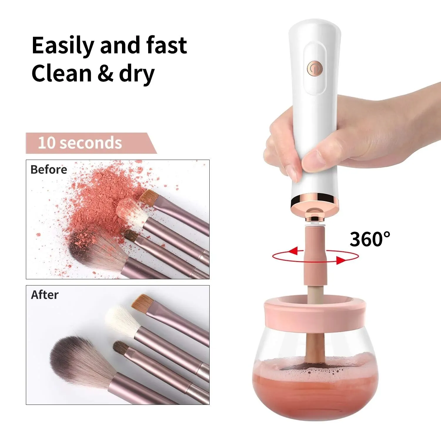 10 Seconds Automatic Makeup Brush Cleaner Washer