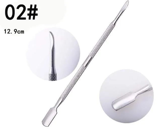 1pc Double-ended Dead Skin Push Stainless Steel Cuticle Pusher Remover For Pedicure Manicure Nail Art Cleaner Care Tool