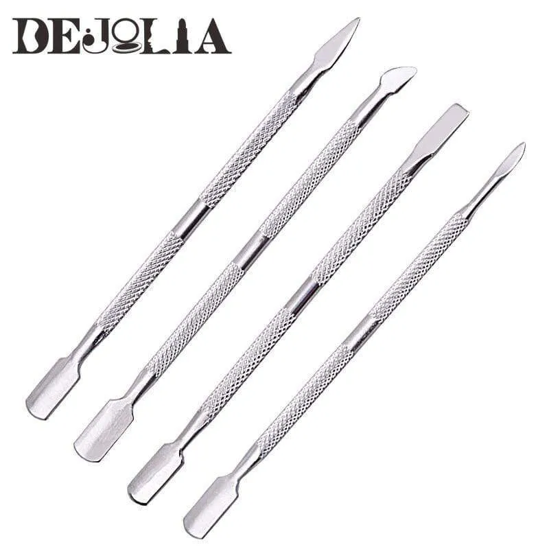 1pc Double-ended Dead Skin Push Stainless Steel Cuticle Pusher Remover For Pedicure Manicure Nail Art Cleaner Care Tool