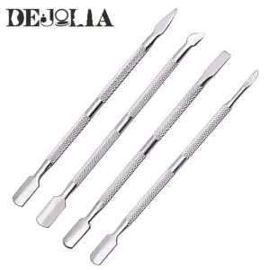 1pc Double-ended Dead Skin Push Stainless Steel Cuticle Pusher Remover For Pedicure Manicure Nail Art Cleaner Care Tool