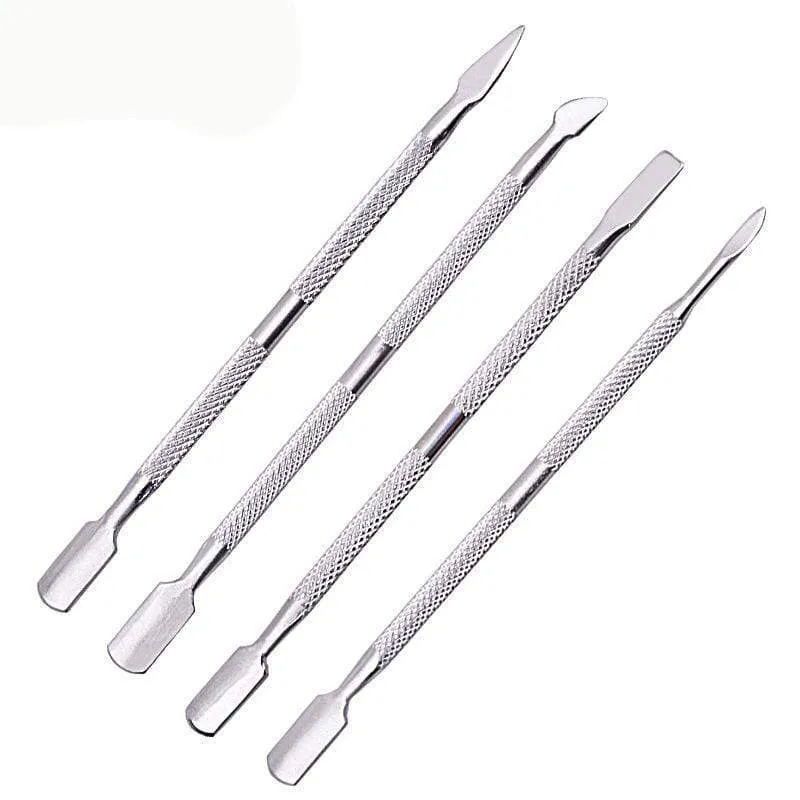 1pc Double-ended Dead Skin Push Stainless Steel Cuticle Pusher Remover For Pedicure Manicure Nail Art Cleaner Care Tool