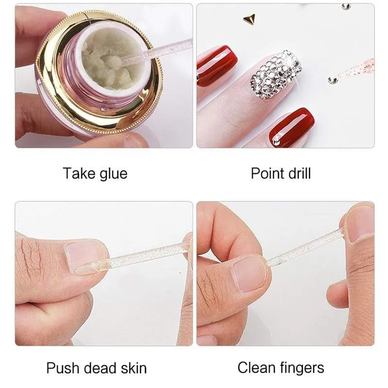 25/50/100Pcs Reusable Crystal Stick Double End Nail Art Cuticle Pusher Cuticle Remover Tool Pedicure Care Nails Manicures Tools