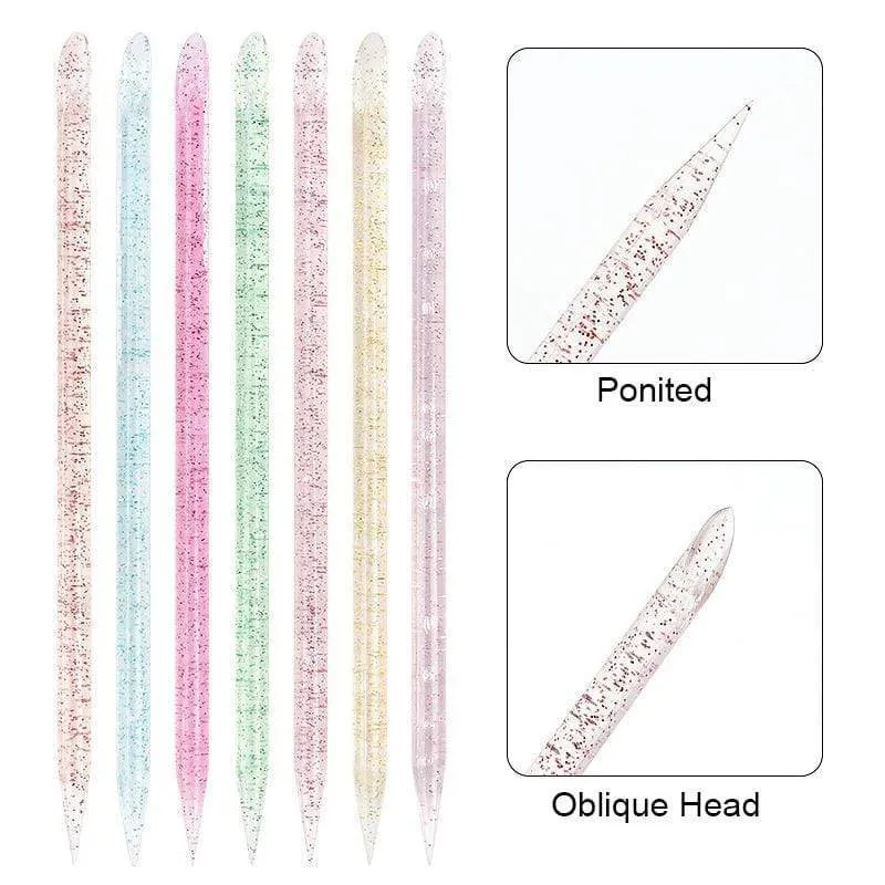 25/50/100Pcs Reusable Crystal Stick Double End Nail Art Cuticle Pusher Cuticle Remover Tool Pedicure Care Nails Manicures Tools