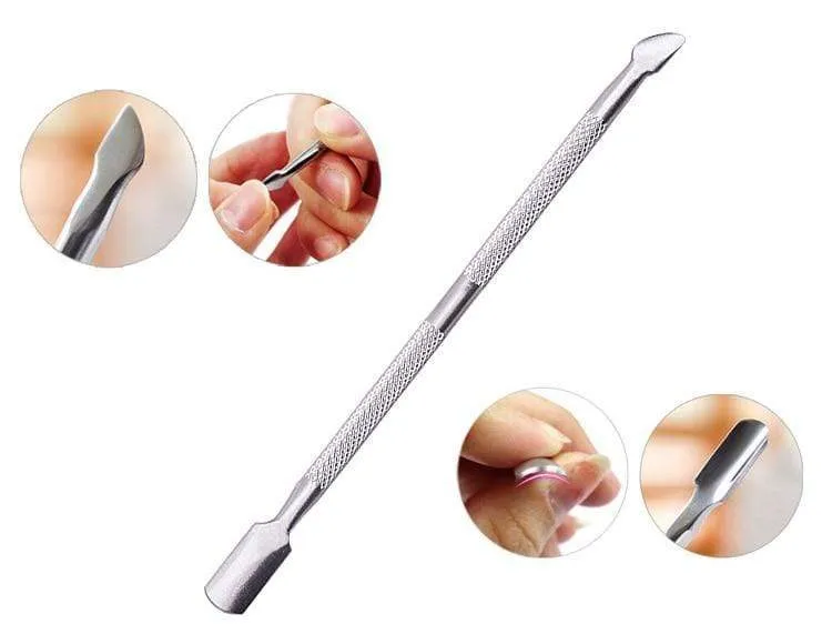 4 Pcs/Set steel Double-ended Cuticle Pusher Dead Skin Remover Manicure cleaner Care nails art tool All for manicure set