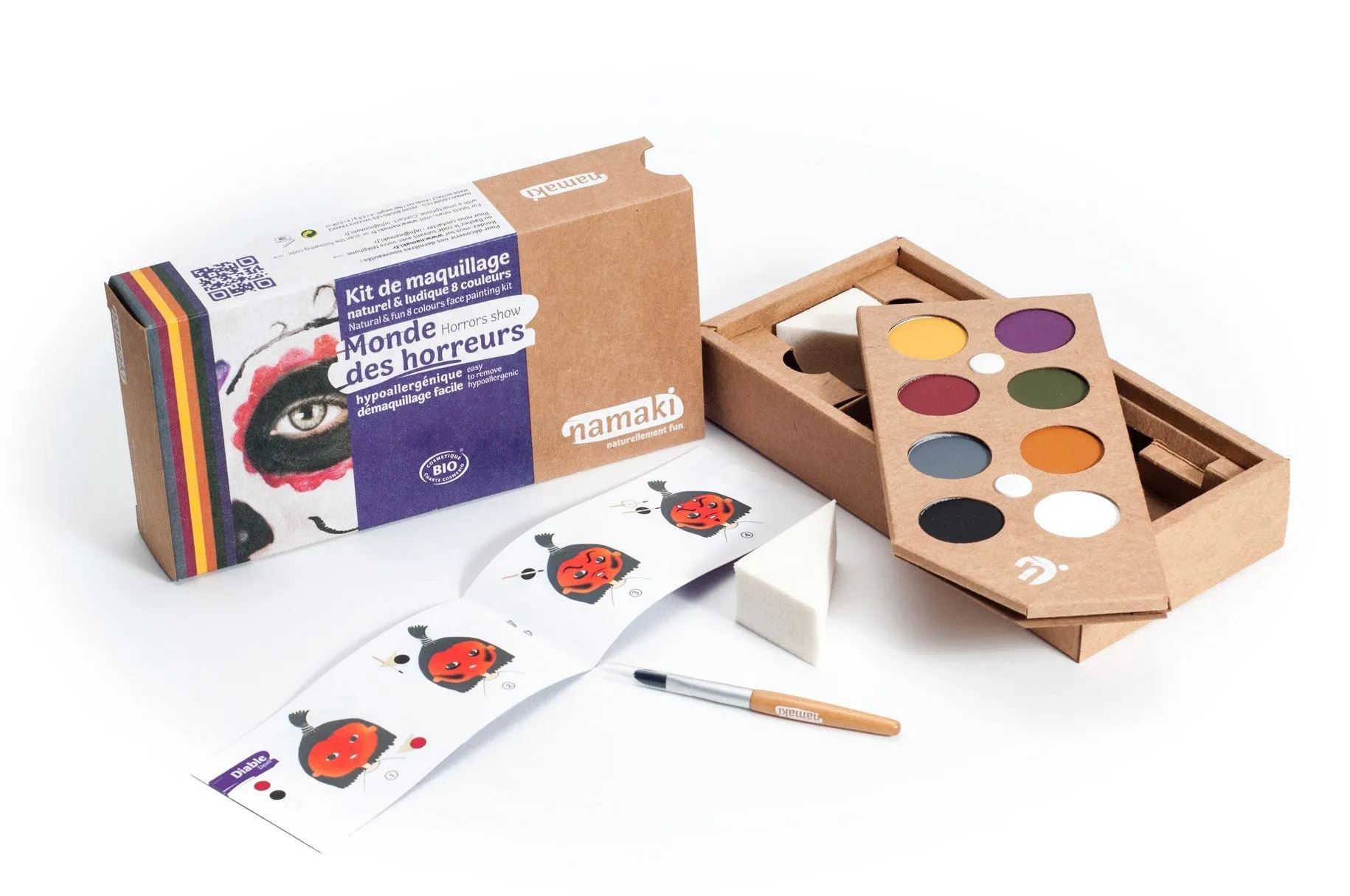 8 colours face painting kit « Horrors Show »