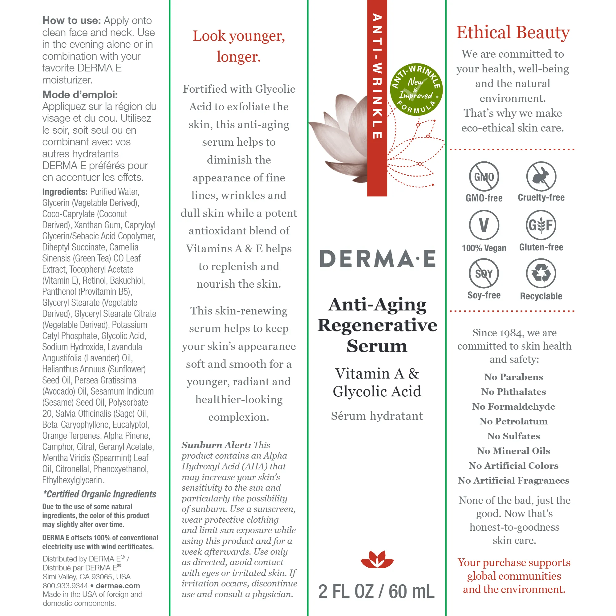 Anti-Aging Regenerative Serum 2 fl oz by Derma E Natural Bodycare