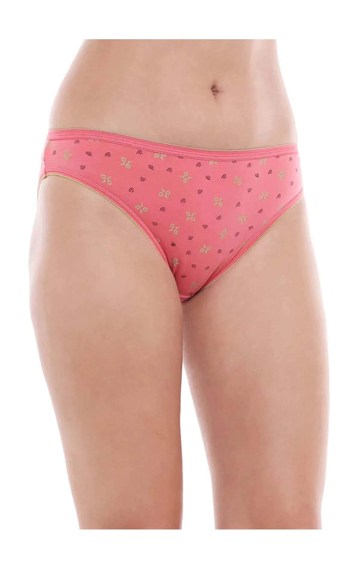 Bodycare 100% Cotton Printed High Cut Panty-5200