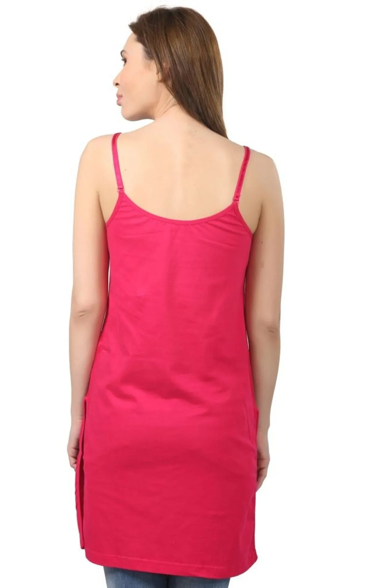 Bodycare Cotton Long Slit Camisole-47FU