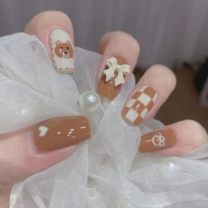 Brown Bear Press On Nails