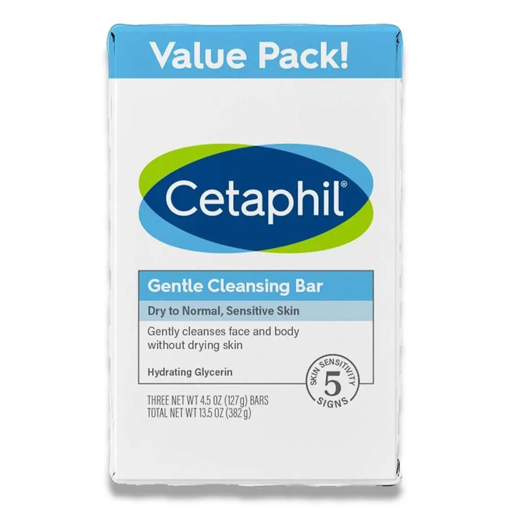 Cetaphil - Gentle Cleansing 3 ct 4.5 Oz ea - 6 Pack