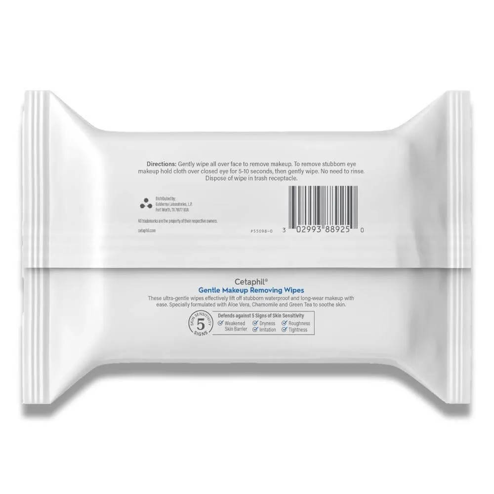 Cetaphil - Gentle Makeup Removing Wipes - 25 Ct- 12 Pack