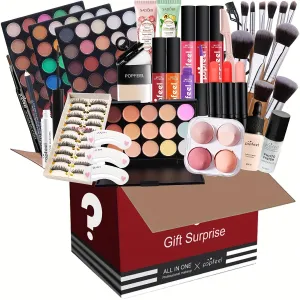 Essential Holiday Makeup Set POPFEEL AllinOne Bundle with Soft Brush