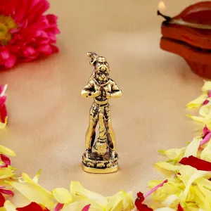 Estele Gold Plated Antique Hanuman ji showing Lord Rama in his Heart in standing position Idol for Home/Car Decor.