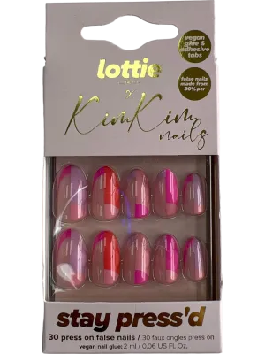 Lottie London Colour Block Party Press On Nails Multicoloured