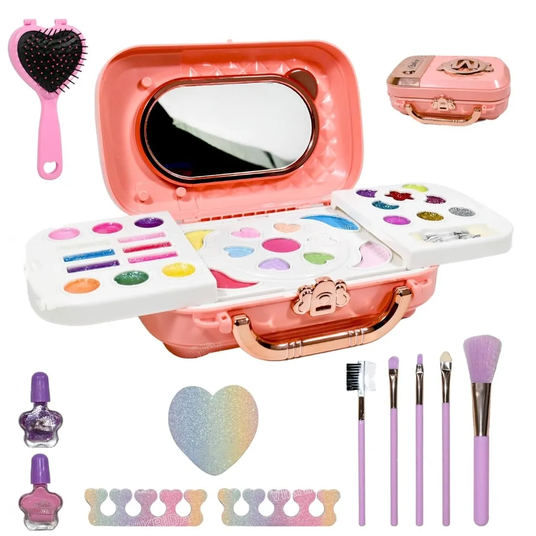 Makeup kit - Beauty Set Gift Toys for Girls Makeup Kit Attechi Set Washable Make up for Kids Princess Cosmetic Real Beauty Set Role Play