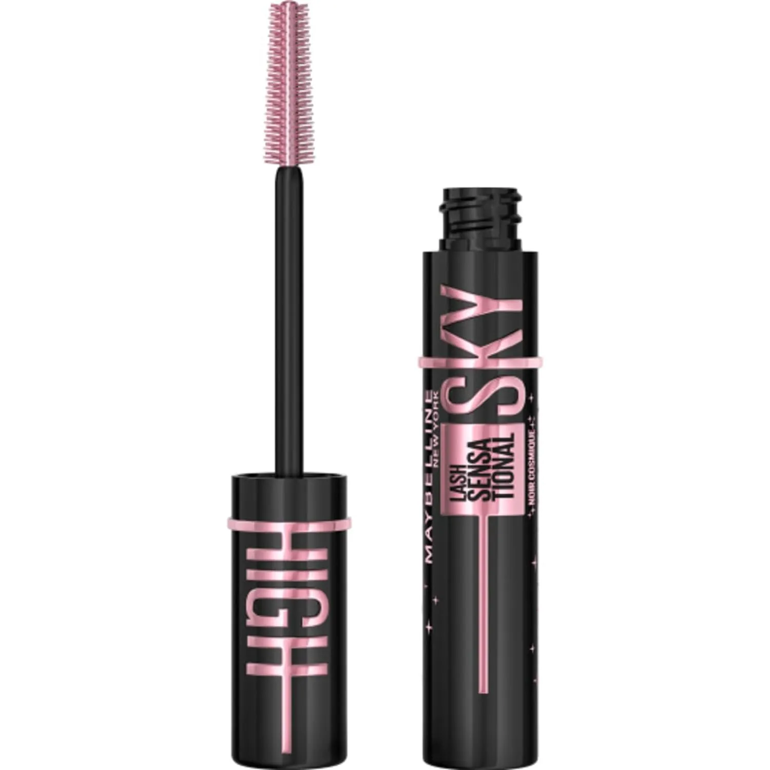 Maybelline Lash Sensational Sky High Washable Mascara Makeup, Volumizing, Lengthening, Defining, Curling, Multiplying, Buildable Formula, Blackest Black, 1 Count