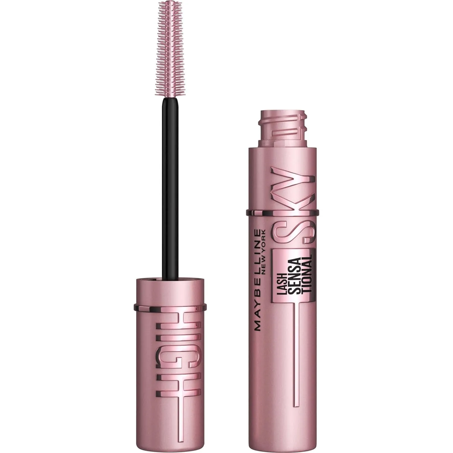 Maybelline Lash Sensational Sky High Washable Mascara Makeup, Volumizing, Lengthening, Defining, Curling, Multiplying, Buildable Formula, Blackest Black, 1 Count