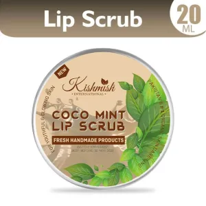 Organic Coco Mint Lip Scrub Gently Exfoliates Chapped & Dry Lips, Soothe, Smooth & Renew Lips