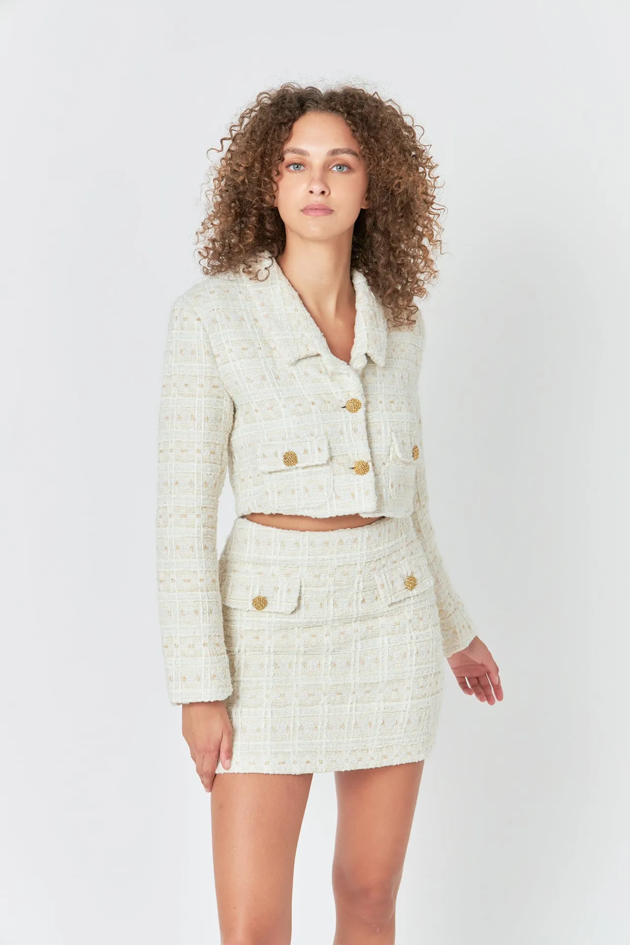 Premium Cropped Tweed Jacket