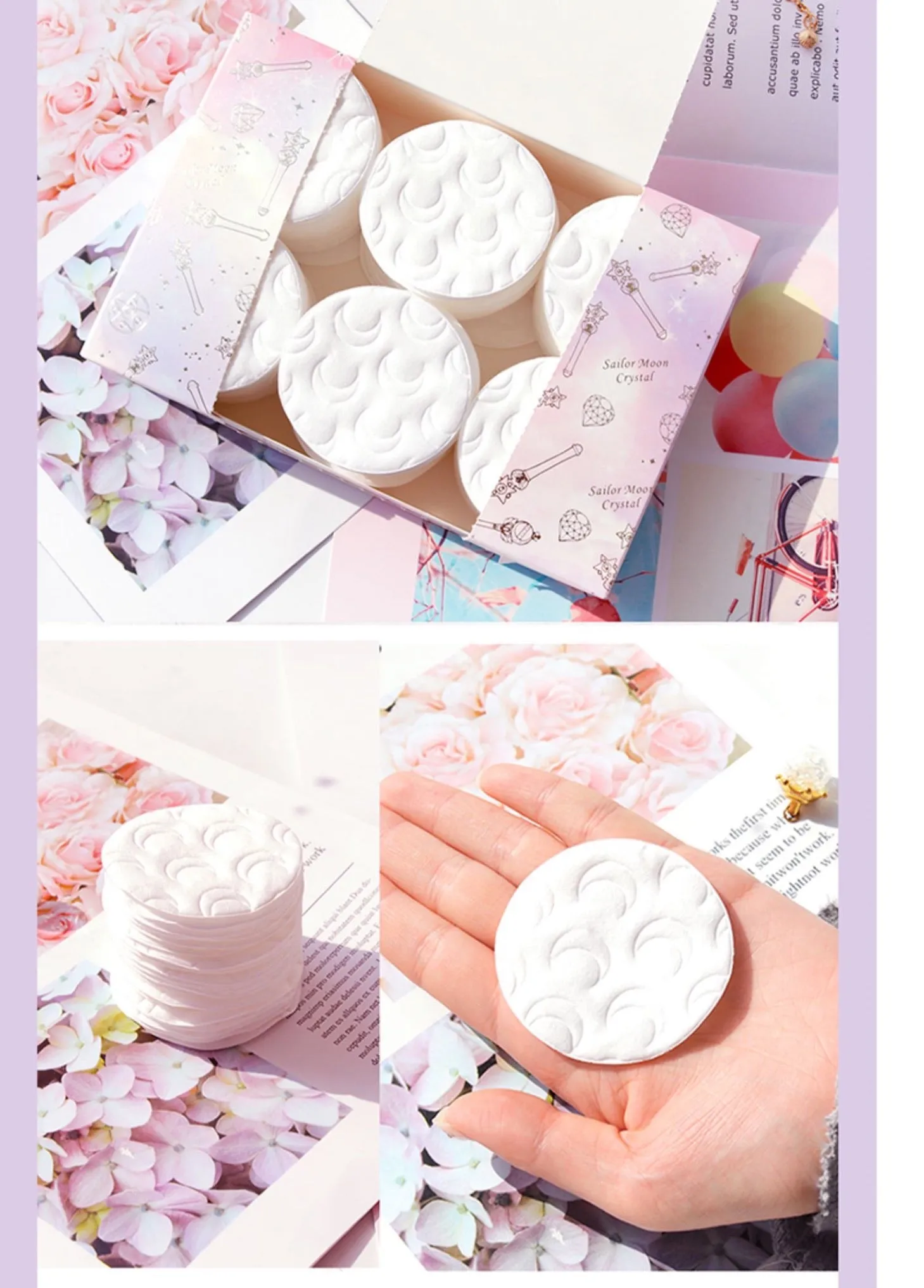 sailor moon makeup cotton pads