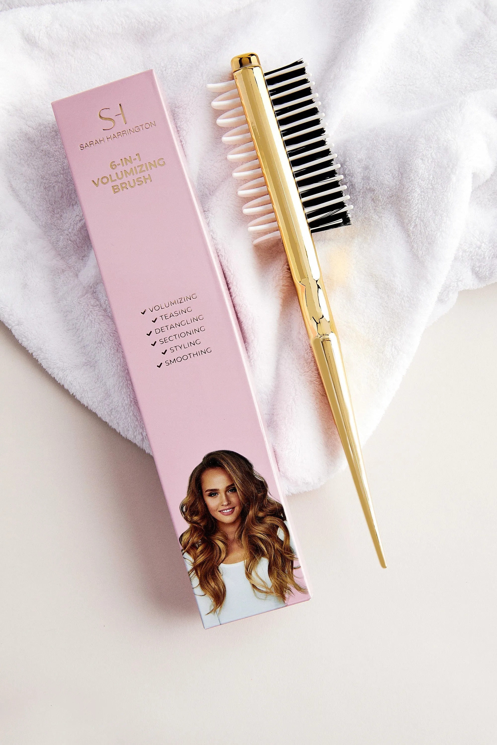 Sarah Harrington 6 in 1 Volumizing Brush - Gold