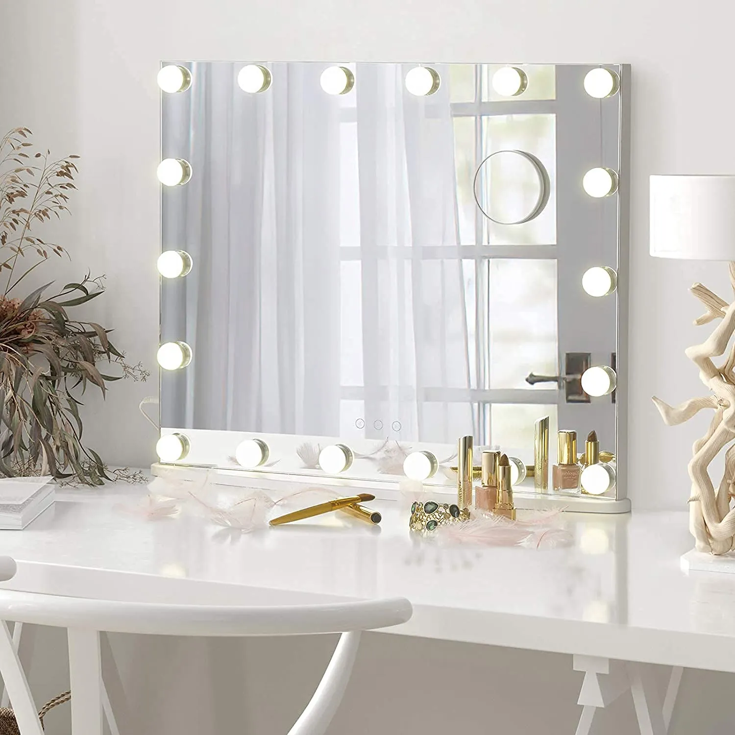 Starry 7XL Large Frameless LED Hollywood Vanity Mirror - White