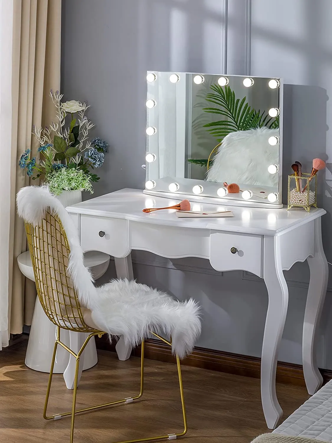 Starry 7XL Large Frameless LED Hollywood Vanity Mirror - White